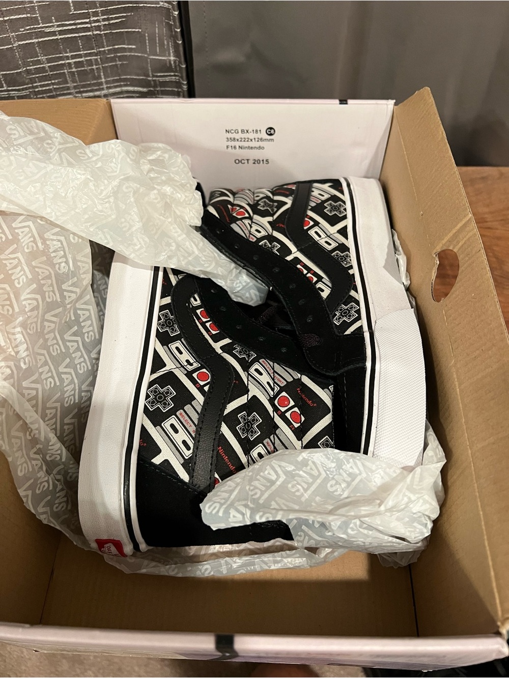 Vans Sk8-Hi Black Retro Nintendo Skate Shoes high top